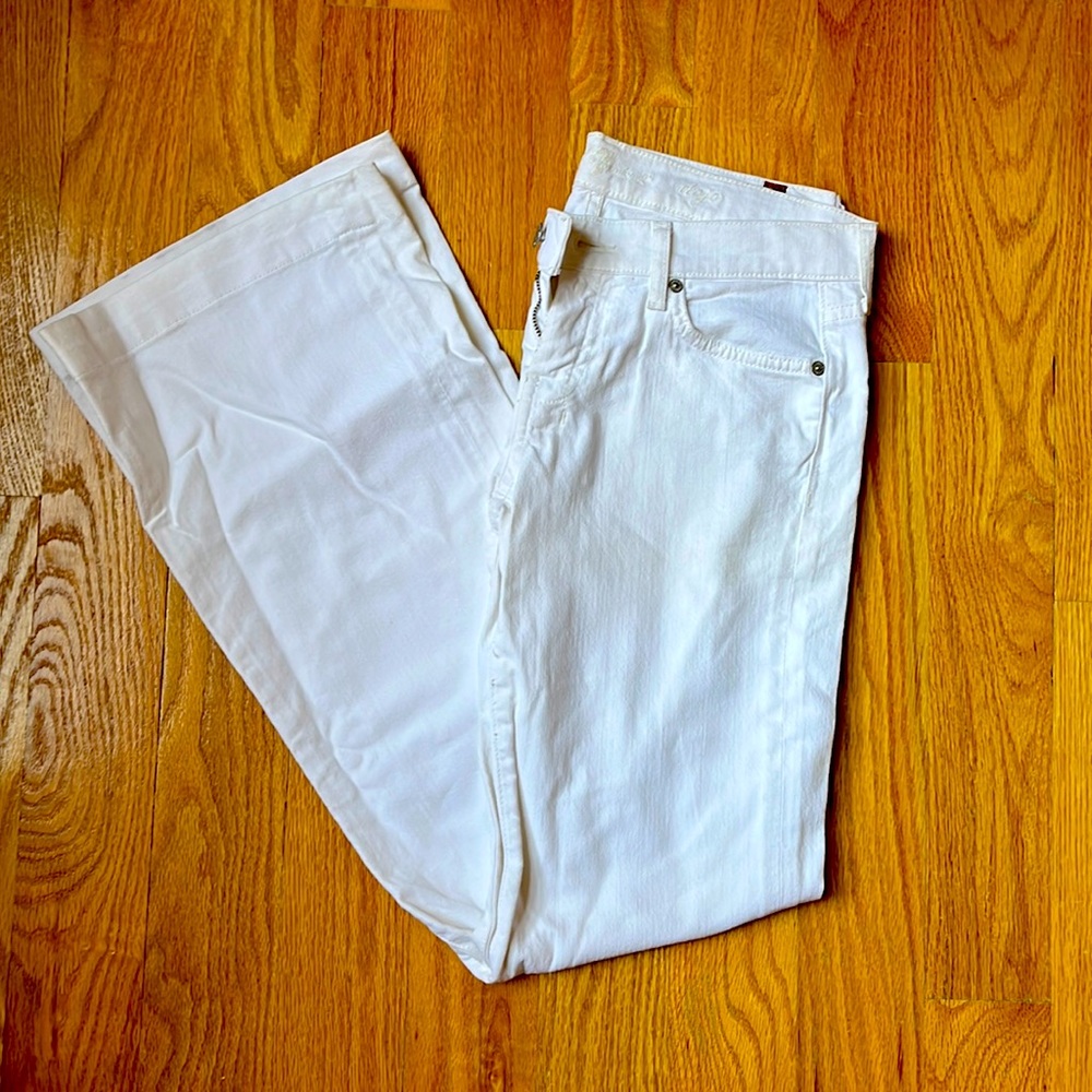7 for all Mankind EUC white wide leg jeans sz 27